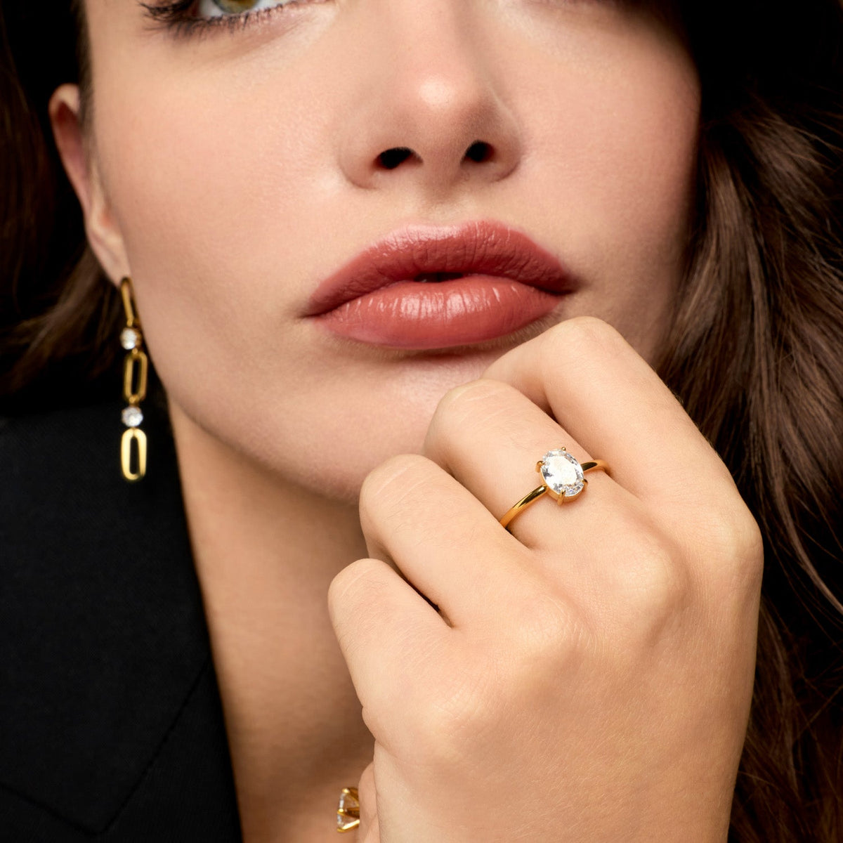 Lumière 18K Gold-Plated Solitaire Ring