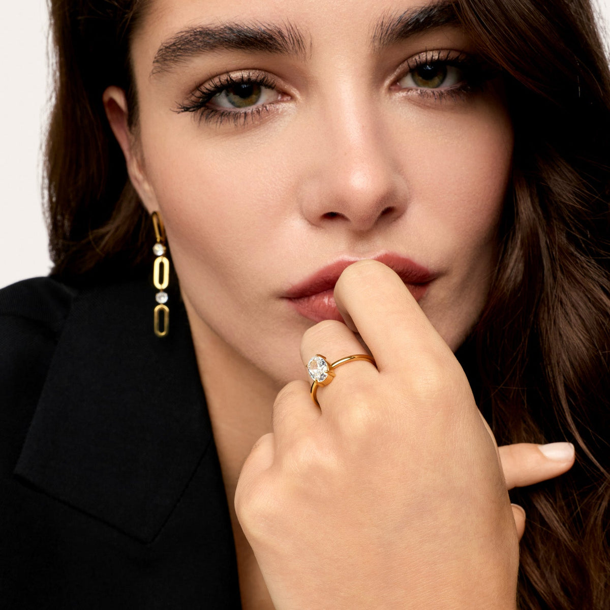 Lumière 18K Gold-Plated Solitaire Ring