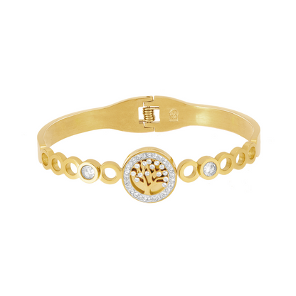 18K Gold-Plated Tree of Life Bangle