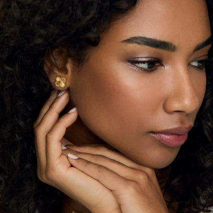 18K Gold-Plated Clover Earrings