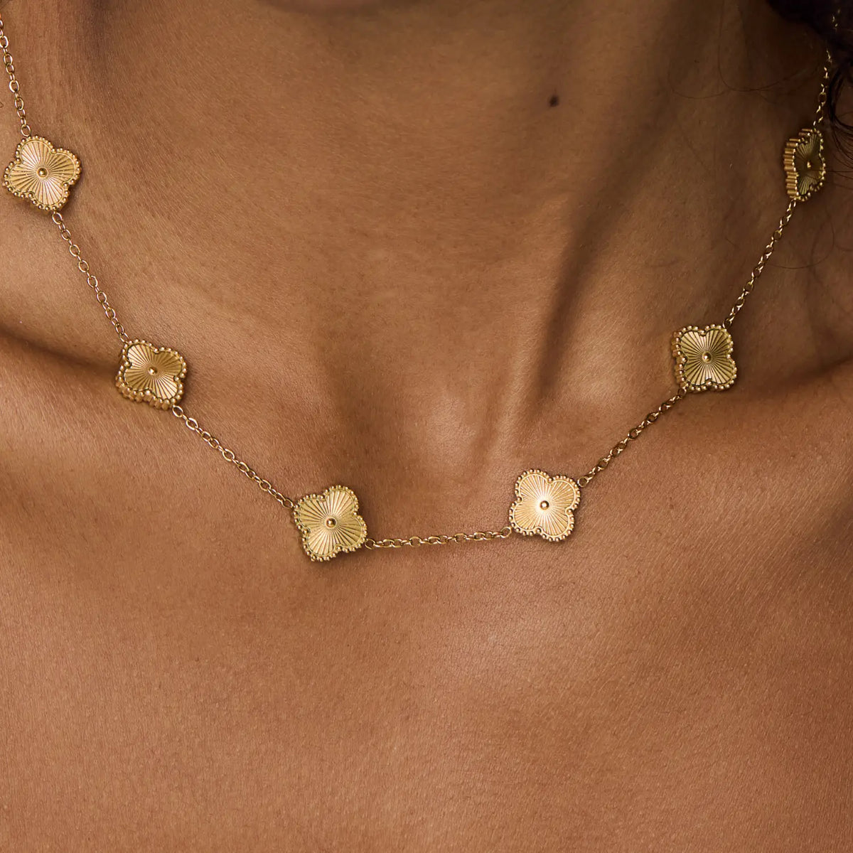 18K Gold-Plated Clover Necklace