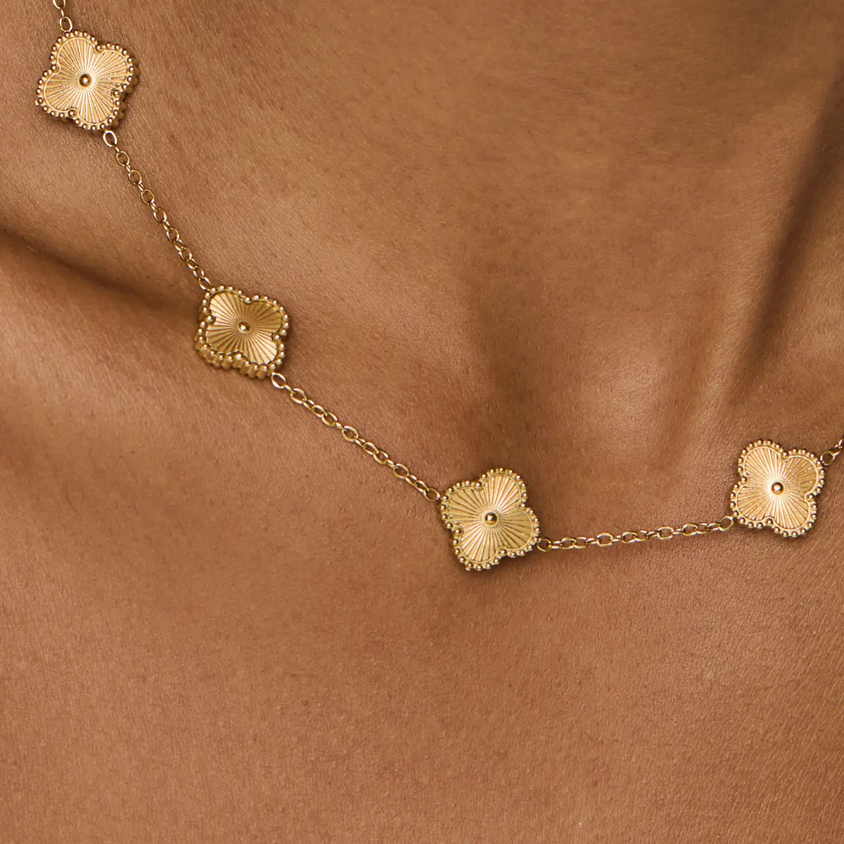 18K Gold-Plated Clover Necklace