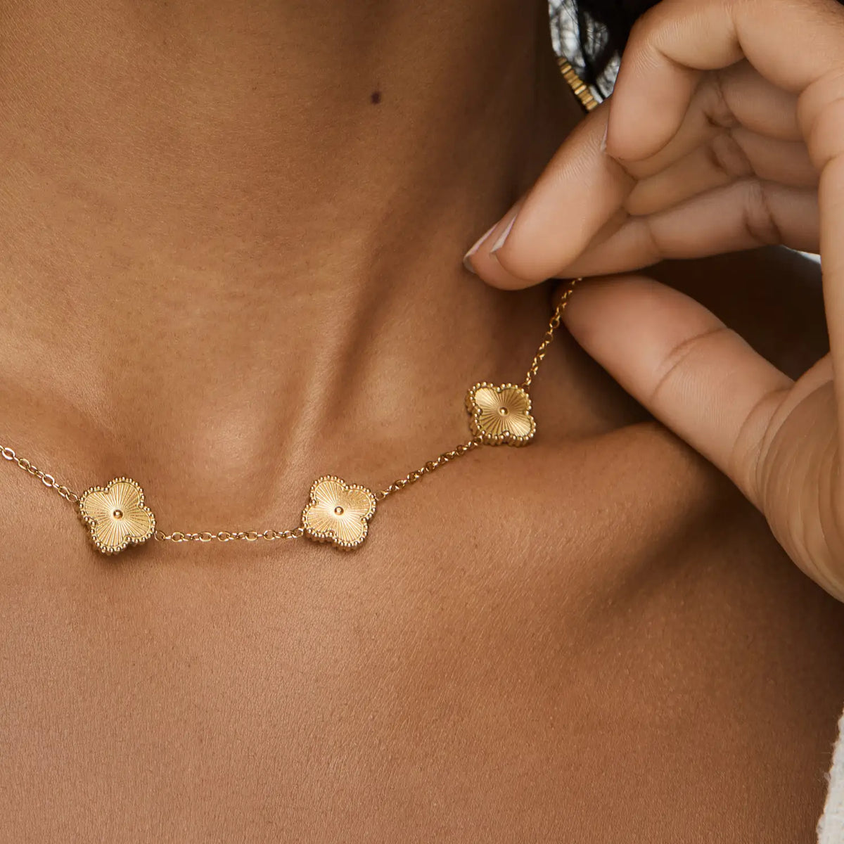 18K Gold-Plated Clover Necklace