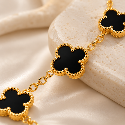 Black Clover Bracelet – 18K Gold Finish