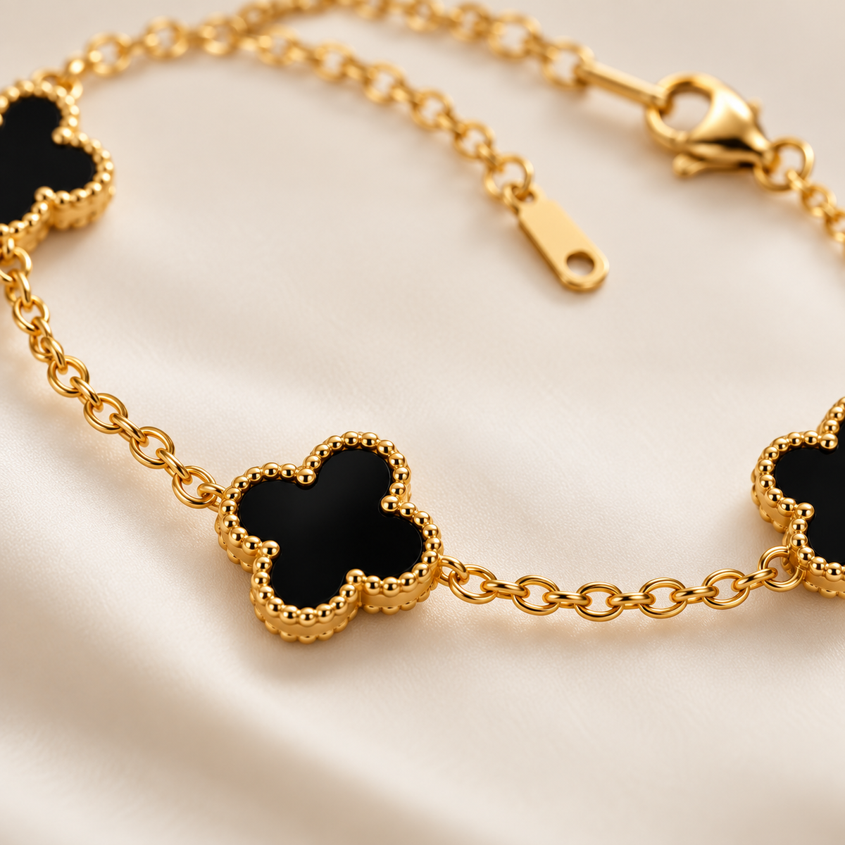 Black Clover Bracelet – 18K Gold Finish