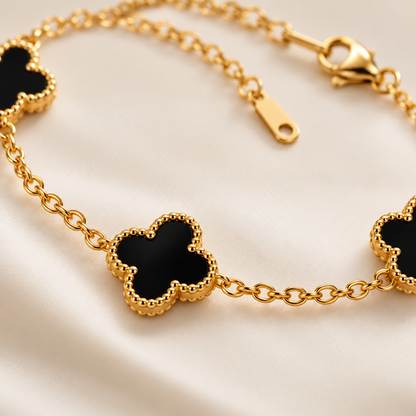 Black Clover Bracelet – 18K Gold Finish