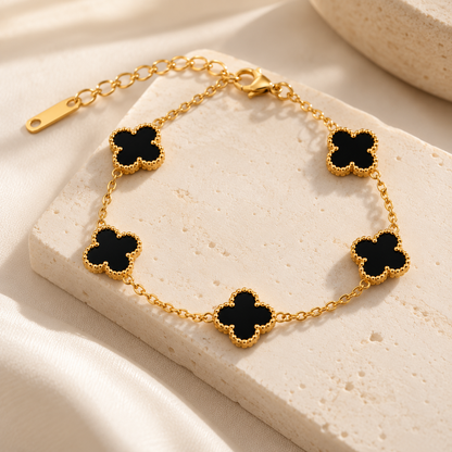 Black Clover Bracelet – 18K Gold Finish